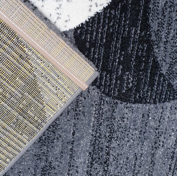 Spoltex , Kusový koberec Florida New 308-72 grey/black, 120x170, šedá, chodba / predsieň