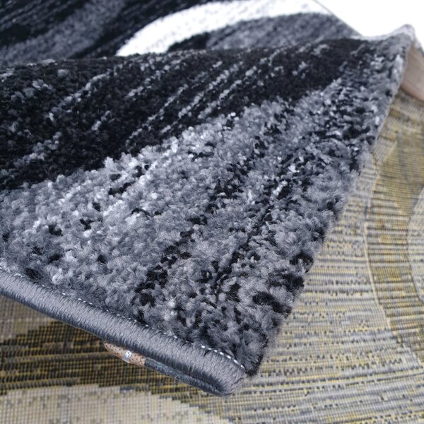 Spoltex , Kusový koberec Florida New 308-72 grey/black, 120x170, šedá, chodba / predsieň