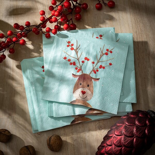 Vianočné obrúsky Reindeer Dots 20 szt