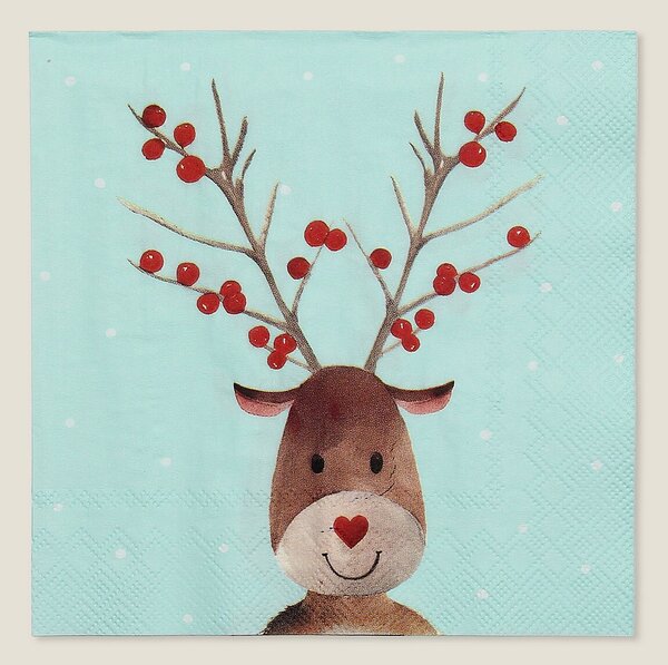 Vianočné obrúsky Reindeer Dots 20 szt
