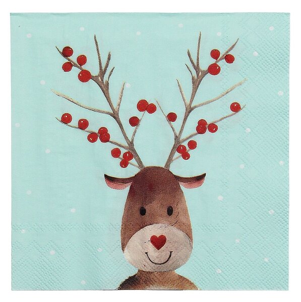 Vianočné obrúsky Reindeer Dots 20 szt