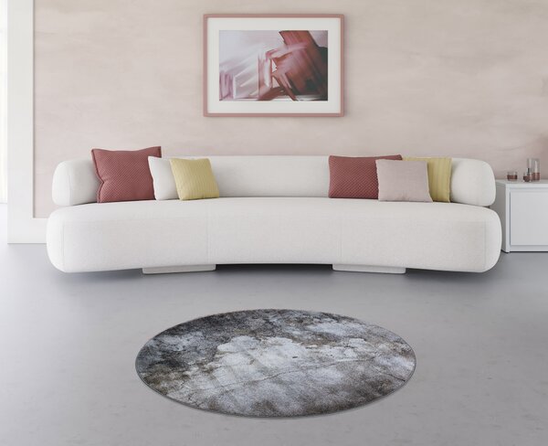 Spoltex , Kusový koberec Universe 841-86 grey/beige kruh, 160x160 (priemer) kruh, šedá, obývacia izba