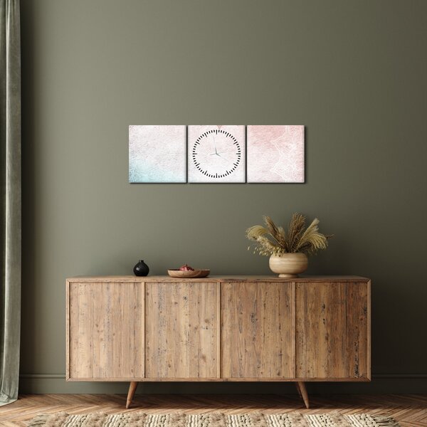 Obrázok - Mandaly v stene 2 (s hodinami) (90x30 cm)