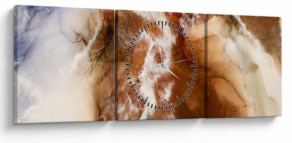 Obraz - Mramorová abstrakcia (s hodinami) (90x30 cm)