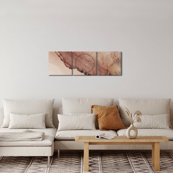 Obraz - Zlaté trblietky (s hodinami) (90x30 cm)