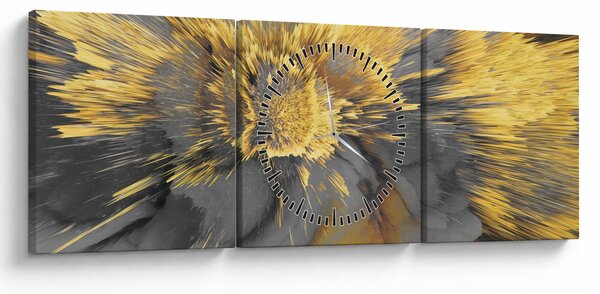 Obraz - Zlatá expanzia (s hodinami) (90x30 cm)