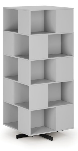 Otočný regál, 800×800×1932 mm, 4x 5 oddielov, sivá