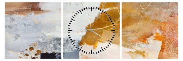 Obraz - Abstrakcia (s hodinami) (90x30 cm)