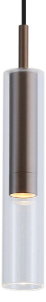 Moderný reflektor tmavý bronz s čírym sklom pre 1-fázový koľajnicový systém - Slimline Loyce