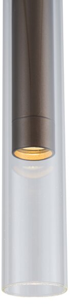 Moderný reflektor tmavý bronz s čírym sklom pre 1-fázový koľajnicový systém - Slimline Loyce