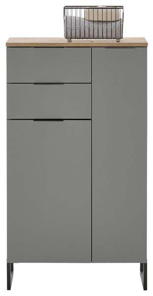 STREDNE VYSOKÁ SKRINKA, sivá, farba duba, 60/106/32 cm Venda - Kúpeľňové skrinky
