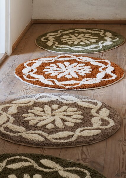 Kúpeľňová predložka Round Khaki / Off white Ø 60 cm