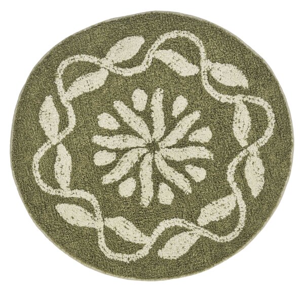 Kúpeľňová predložka Round Khaki / Off white Ø 60 cm