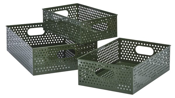 Železný úložný box Dark Green Low M