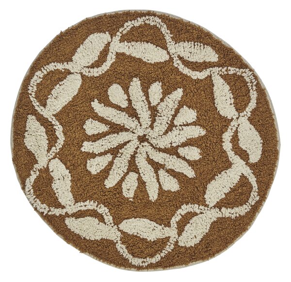Kúpeľňová predložka Round Mustard / Off White Ø 60 cm