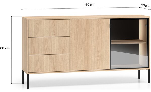 MEBLINE Komoda BURSA 02 dub lindberg