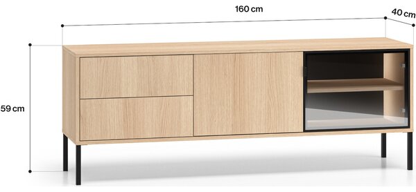 MEBLINE Komoda RTV BURSA 04 dub lindberg