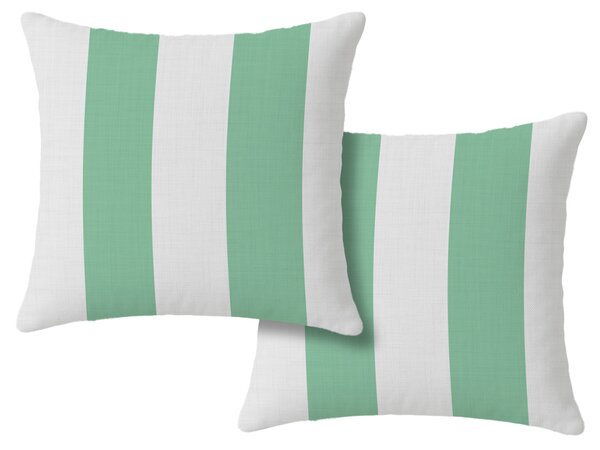 Sada 2 ks dekoračných obliečok na vankúš STRIPES 45x45 cm, bielo-zelená