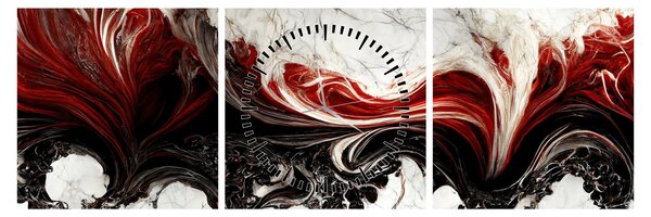 Obraz - Mramorovaná abstrakcia (s hodinami) (90x30 cm)