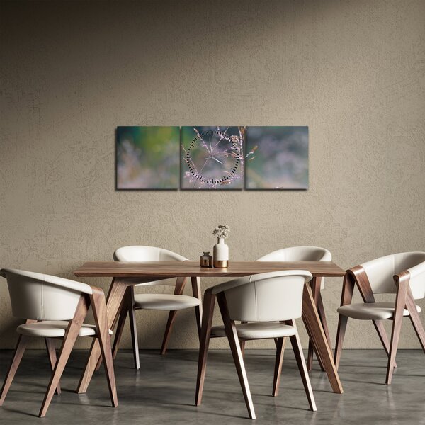Obraz - Detail traviny (s hodinami) (90x30 cm)