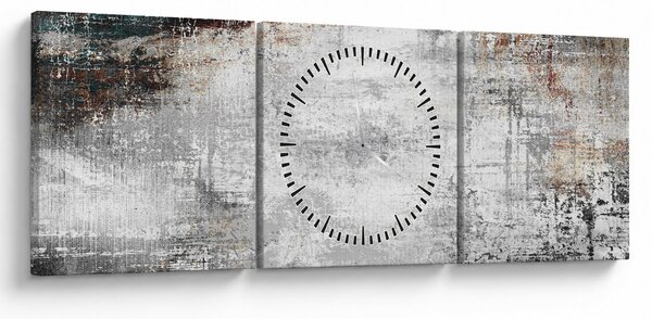 Obraz - Abstraktné textúrované plátno (s hodinami) (90x30 cm)