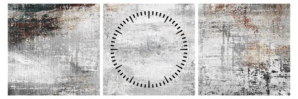 Obraz - Abstraktné textúrované plátno (s hodinami) (90x30 cm)