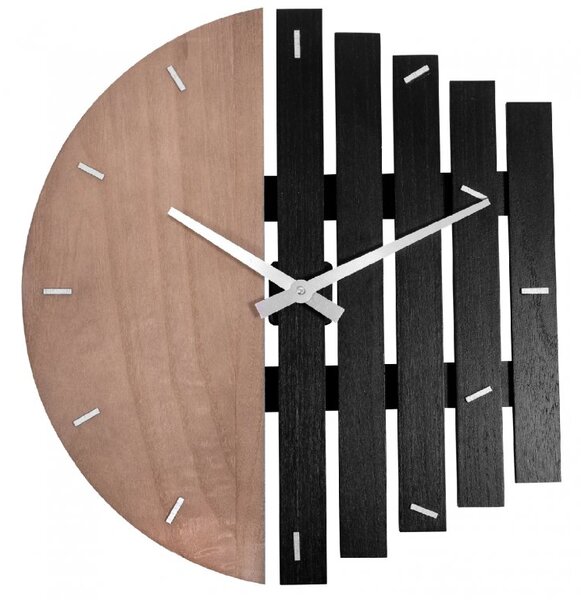 Tutumi - Nástenné hodiny Elegant - hnedá/čierna - ⌀ 50 cm