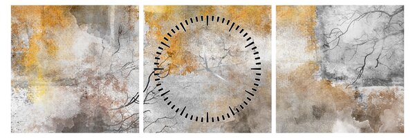 Obraz - Abstrakcia (s hodinami) (90x30 cm)