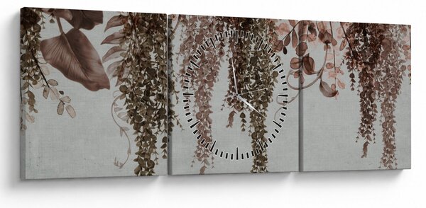 Obraz - Rastliny (s hodinami) (90x30 cm)