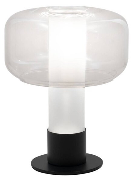 Stolová lampa Flick, číra, sklo, 28 cm, stmievateľné, E14, Jasné / priehľadné, Obývacia izba / jedáleň, Sklo, Moderný, Stolová lampa
