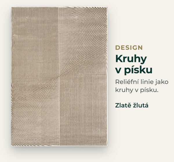 Angel Carpet, Kusový koberec Zafiro 19 Gold, 60x110, žltá, kancelária