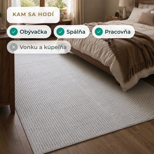 Angel Carpet, Kusový koberec Zafiro 19 Grey, 60x110, šedá, kancelária