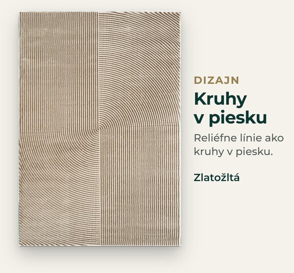 Angel Carpet, Kusový koberec Zafiro 19 Gold, 60x110, žltá, kancelária