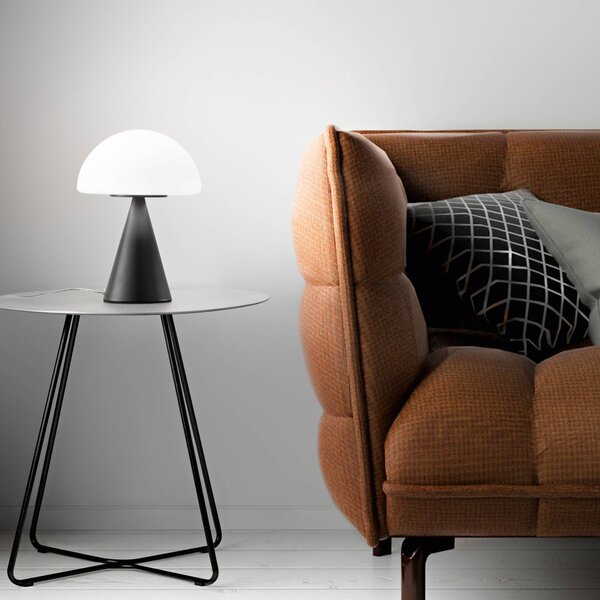 Stolová LED lampa Blip, čierna/biela, sklo, dotykový stmievač, Čierna, Obývacia izba / jedáleň, Sklo, Moderný, Stolová lampa