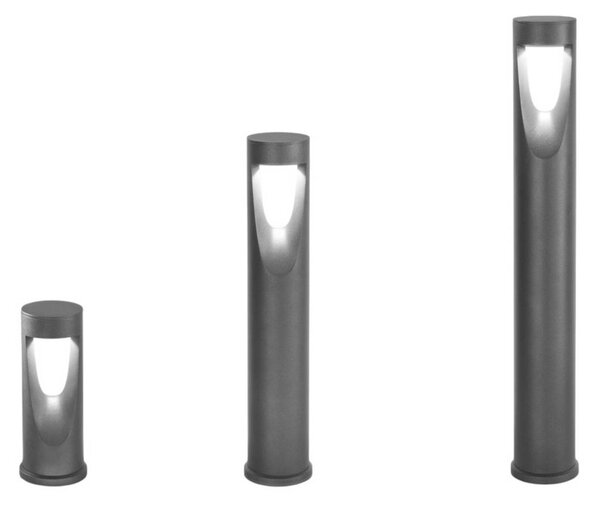 Chodníkové LED svetlo Teo, výška 60 cm, čierne, kovové, IP65, Čierna, Hliník, Moderný, Osvetlenie príjazdovej cesty