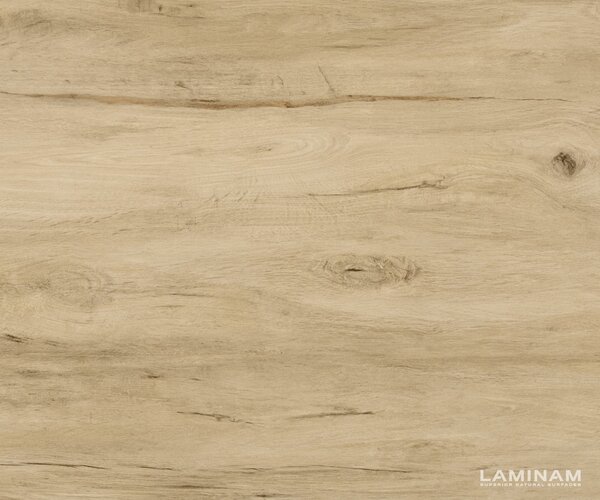 DELIFE Jedálenský stôl Edge zaoblený tvar 200-300×120 cm keramika Laminam® sabbia v dubovej farbe podstava v tvare W kov čierna rozkladací