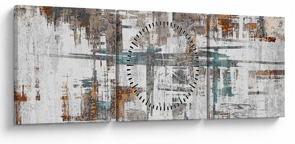 Obraz - Abstraktné ťahy (s hodinami) (90x30 cm)