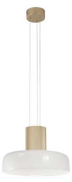 LED závesné svietidlo Lunar, biela/zlatá, sklo, stmievateľné, Biela / opálová, Obývacia izba / jedáleň, Sklo, Moderný, Závesné svietidlo