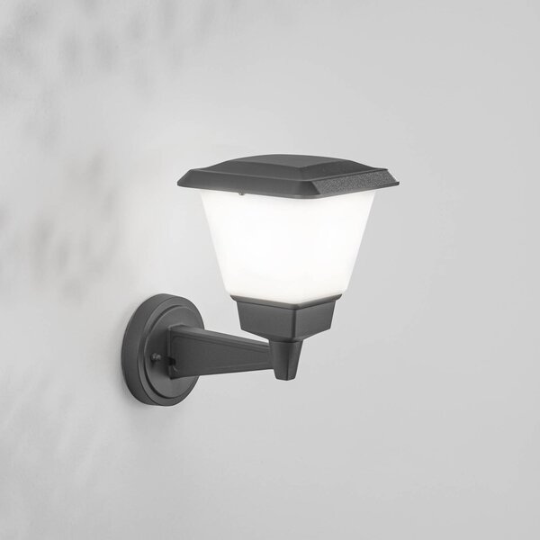 Fabas Luce Vonkajšie nástenné svietidlo Lena, tmavošedá, kov, 27 cm, IP54, Čierna, Hliník, Moderný