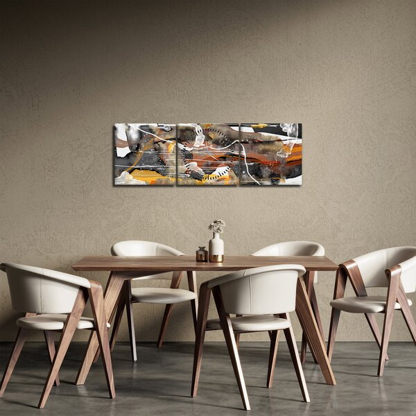 Obraz - Abstrakcia (s hodinami) (90x30 cm)