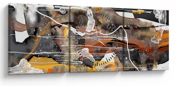 Obraz - Abstrakcia (s hodinami) (90x30 cm)