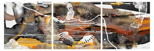 Obraz - Abstrakcia (s hodinami) (90x30 cm)