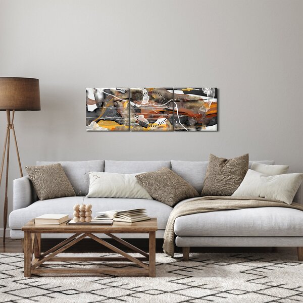 Obraz - Abstrakcia (s hodinami) (90x30 cm)