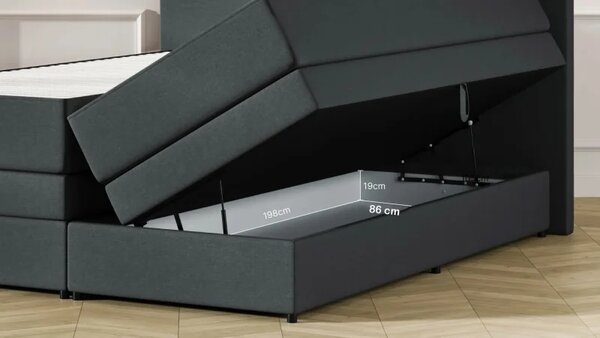 Zltahala.sk Kontinentálna posteľ Emma Premium boxspring 200x180 (typ I), tm. sivá (sawana 21)