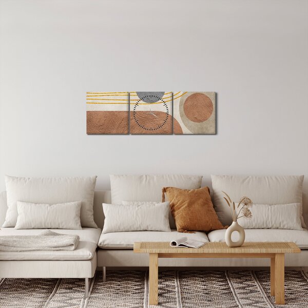 Obraz - Moderná koláž (s hodinami) (90x30 cm)