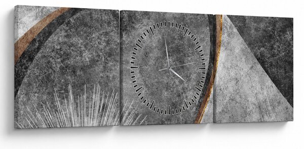 Obraz - Abstrakcia v betóne (s hodinami) (90x30 cm)