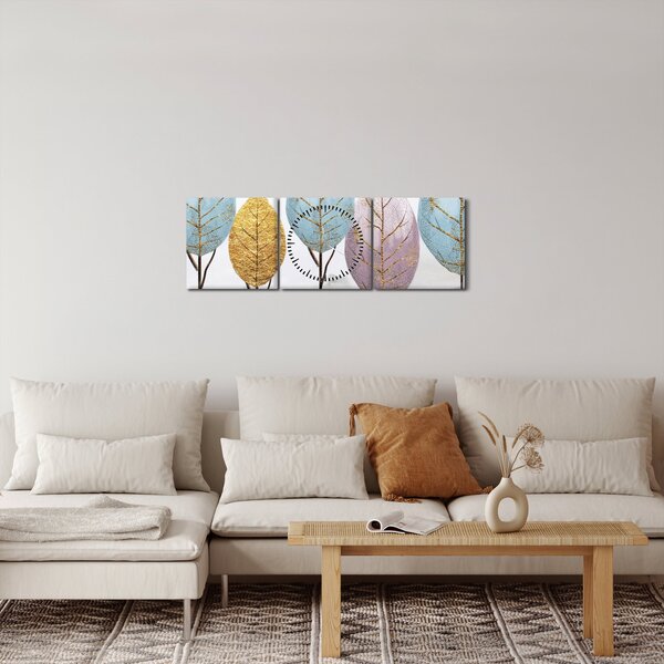 Obraz - Dizajnové stromy (s hodinami) (90x30 cm)