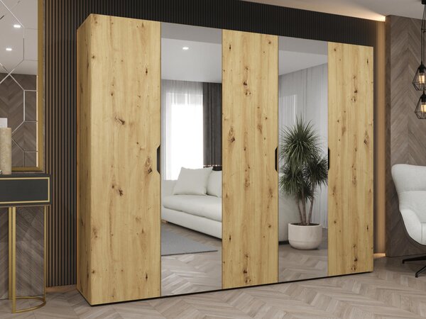 Mirjan24 Šatníková skriňa so zrkadlom Umonca 250, Farby: dub artisan 5903211427329