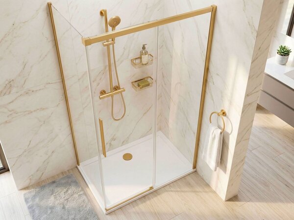 Gelco Gelco, LUXOR GOLD MATT štvorcová sprchová zástena 1000x1000mm L/P varianta, GU1210GGU5610G
