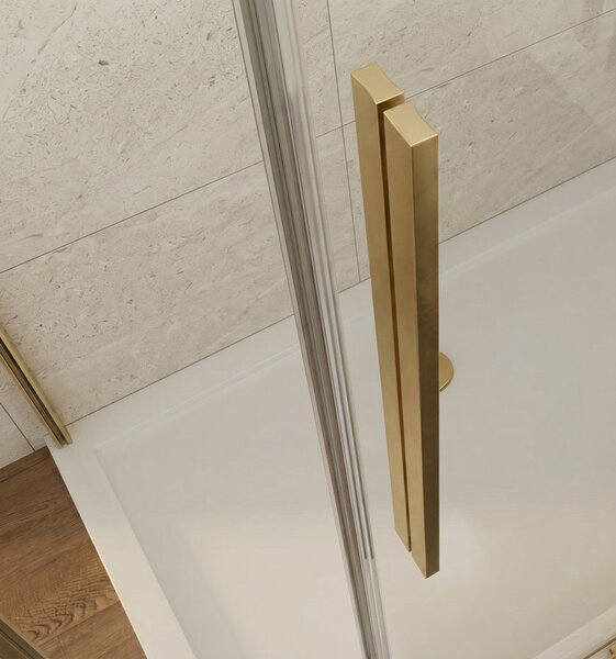 Gelco Gelco, LUXOR GOLD MATT obdĺžniková sprchová zástena 900x800mm L/P varianta, rohový vstup, GU2190GGU2180G